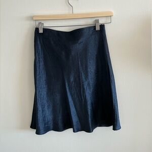 Babaton Navy Silk Mini Skirt (Size: 6)
